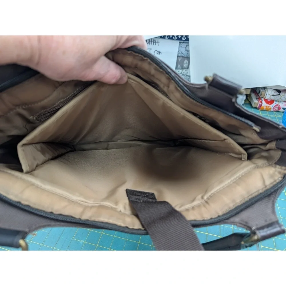 Solo Leather Laptop Brown Bag Tote Double Straps Trolley Sleeve